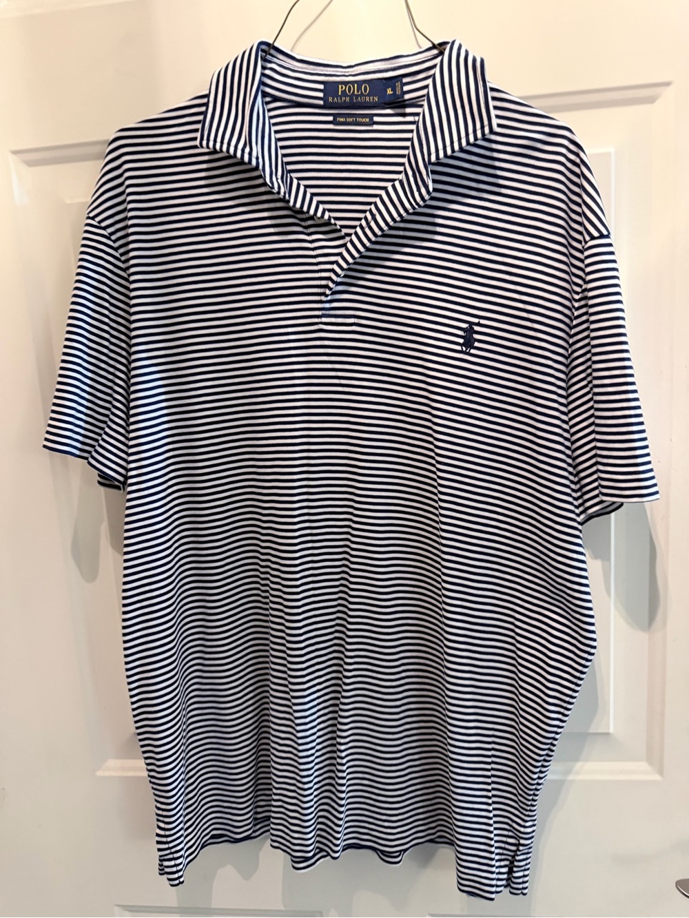 Polo by Ralph Lauren White and Navy Striped Polo